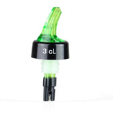 Bec verseur doseur 3 cl noir et vert, vue produit sur fond blanc