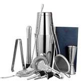 Kit cocktail shaker Boston argenté avec coffret cadeau et tous ses accessoires