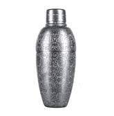 Shaker cocktail 500ml gris anthracite à motifs gravés, vue de face sur fond blanc