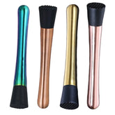 Collection de pilons à cocktail Kit Cocktail Shop en quatre finitions : holographique, cuivré, doré et rose gold, alignés sur fond blanc.