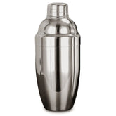 Shaker à cocktail en inox 750 ml entièrement assemblé, posé debout sur fond blanc.