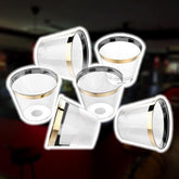 6 Verres à Cocktail Plastique Dorés