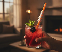 5 Pailles Halloween Têtes de Mort (Réutilisables)