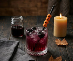 5 Pailles Halloween Citrouilles (Réutilisables)