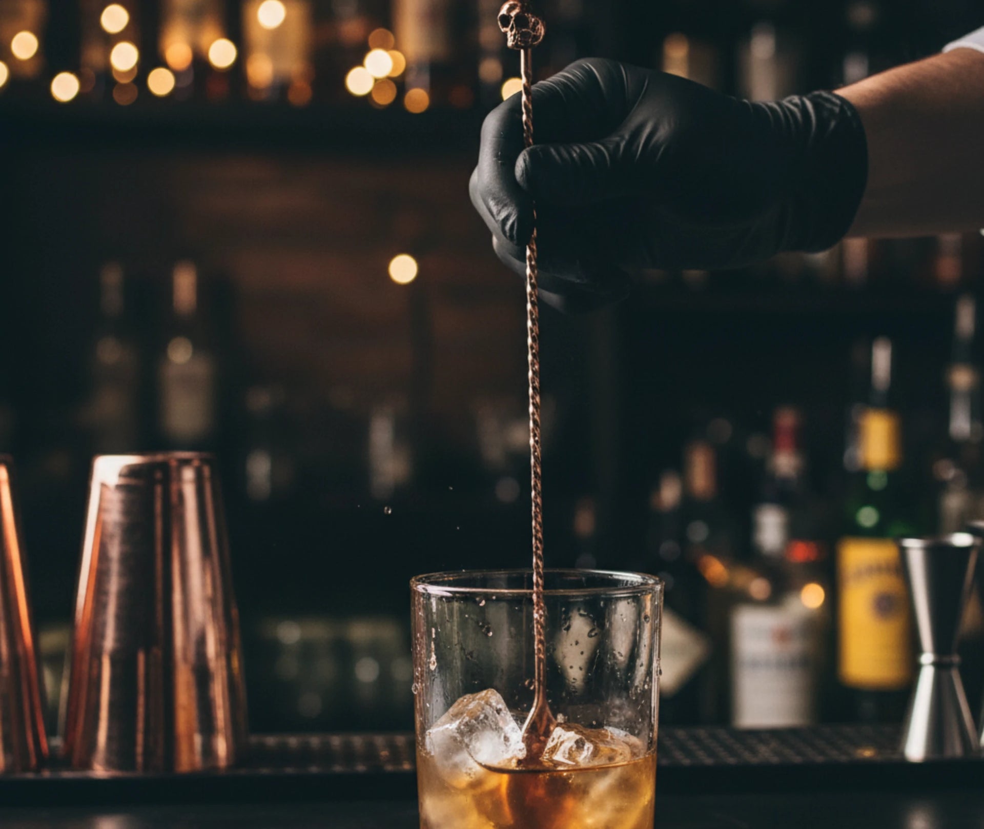 Cuillère cocktail tête de mort - tige de mélange