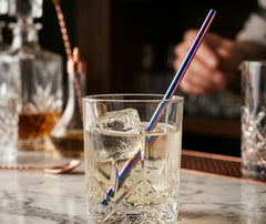 2 Grandes Pailles Cocktail Multicolores
