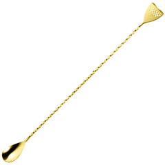Cuillère de Bar Dorée avec Passoire — 30 ou 40 cm