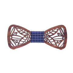 Nœuds papillon en bois à motif de feuilles