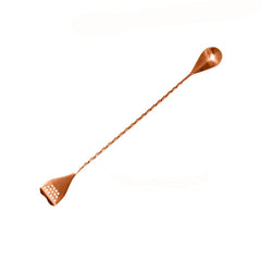 Cuillère de Bar Cuivrée avec Passoire — 30 ou 40 cm
