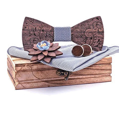 Noeud Papillon Gris en Bois