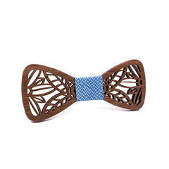 Nœuds papillon en bois à motif de feuilles