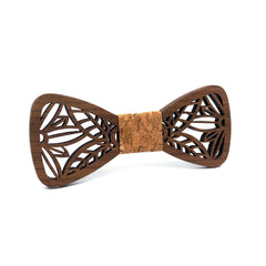 Nœuds papillon en bois à motif de feuilles