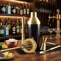 Kit Shaker à Cocktail 5 Pièces en Acier Inoxydable
