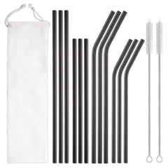 Kit de Pailles Réutilisables en Acier Inoxydable