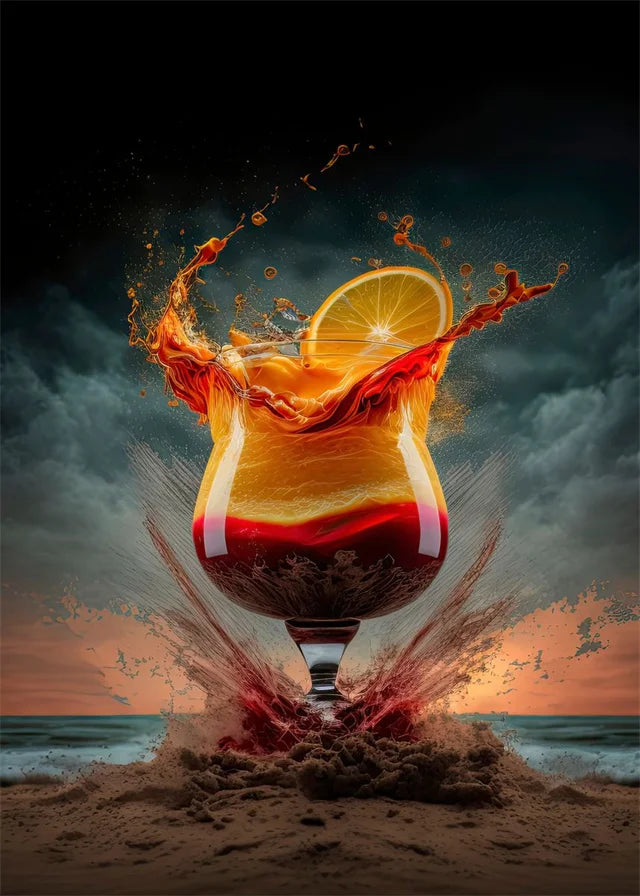 Tableau Cocktail Orange sur Toile