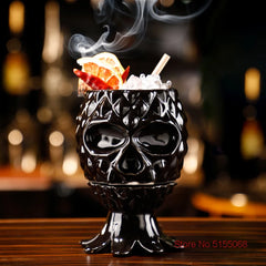 Verre à cocktail Tiki pieuvre noir en céramique 530 ml