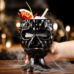 Verre à cocktail Tiki pieuvre noir en céramique 530 ml
