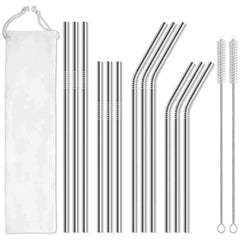 Kit de Pailles Réutilisables en Acier Inoxydable