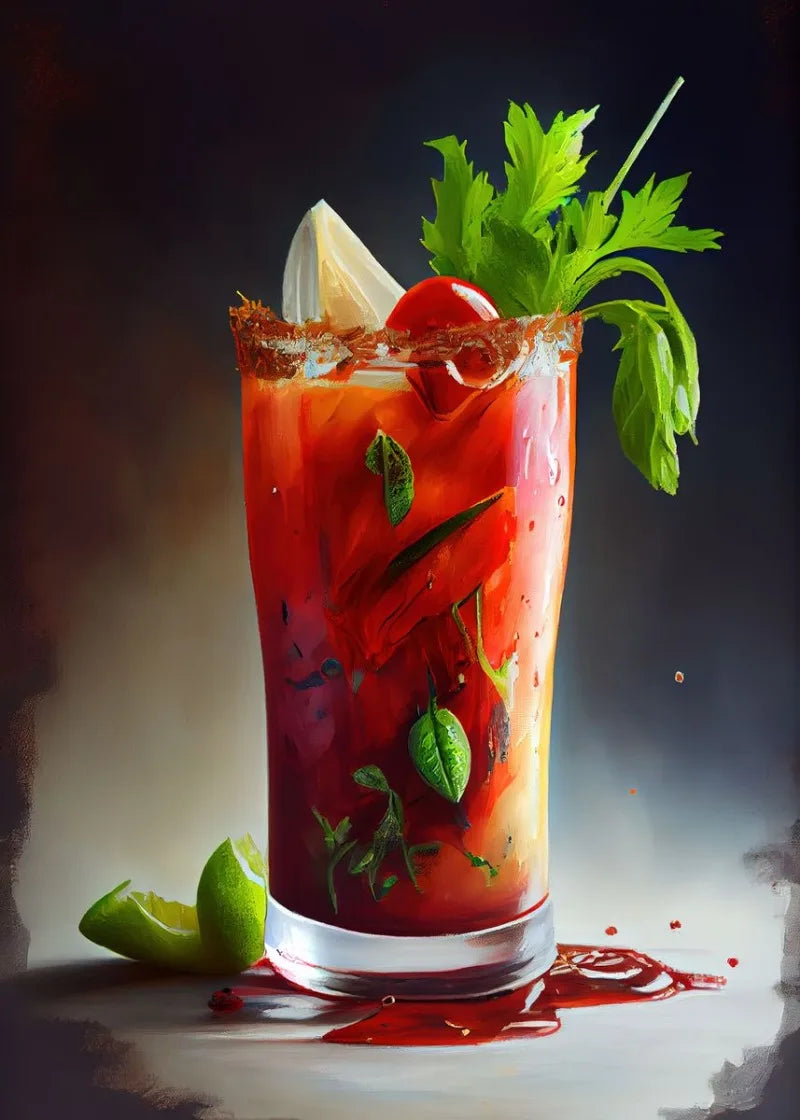Tableau Cocktail Rouge sur Toile