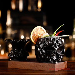 Verre à cocktail Tiki pieuvre noir en céramique 530 ml