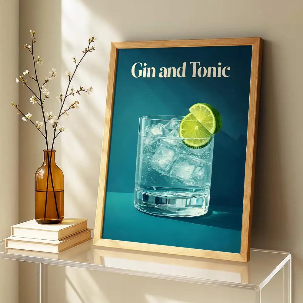 Poster classique de cocktail Gin & Tonic