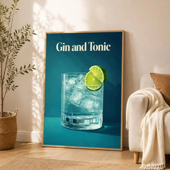 Poster classique de cocktail Gin & Tonic