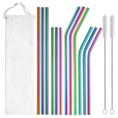 Kit de Pailles Réutilisables en Acier Inoxydable