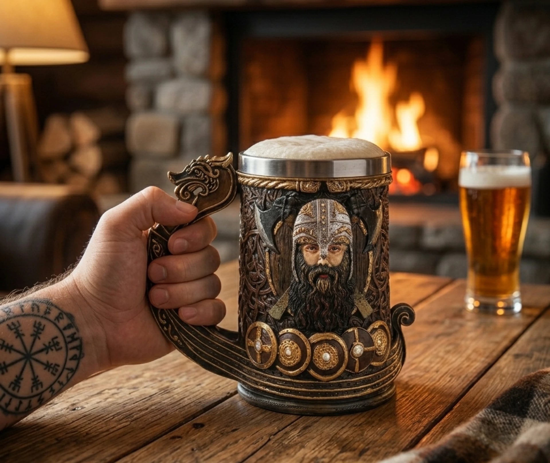 Verre bière Viking - idée cadeau pour amateur de bière