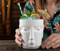 Verre à cocktail Tiki blanc - design original