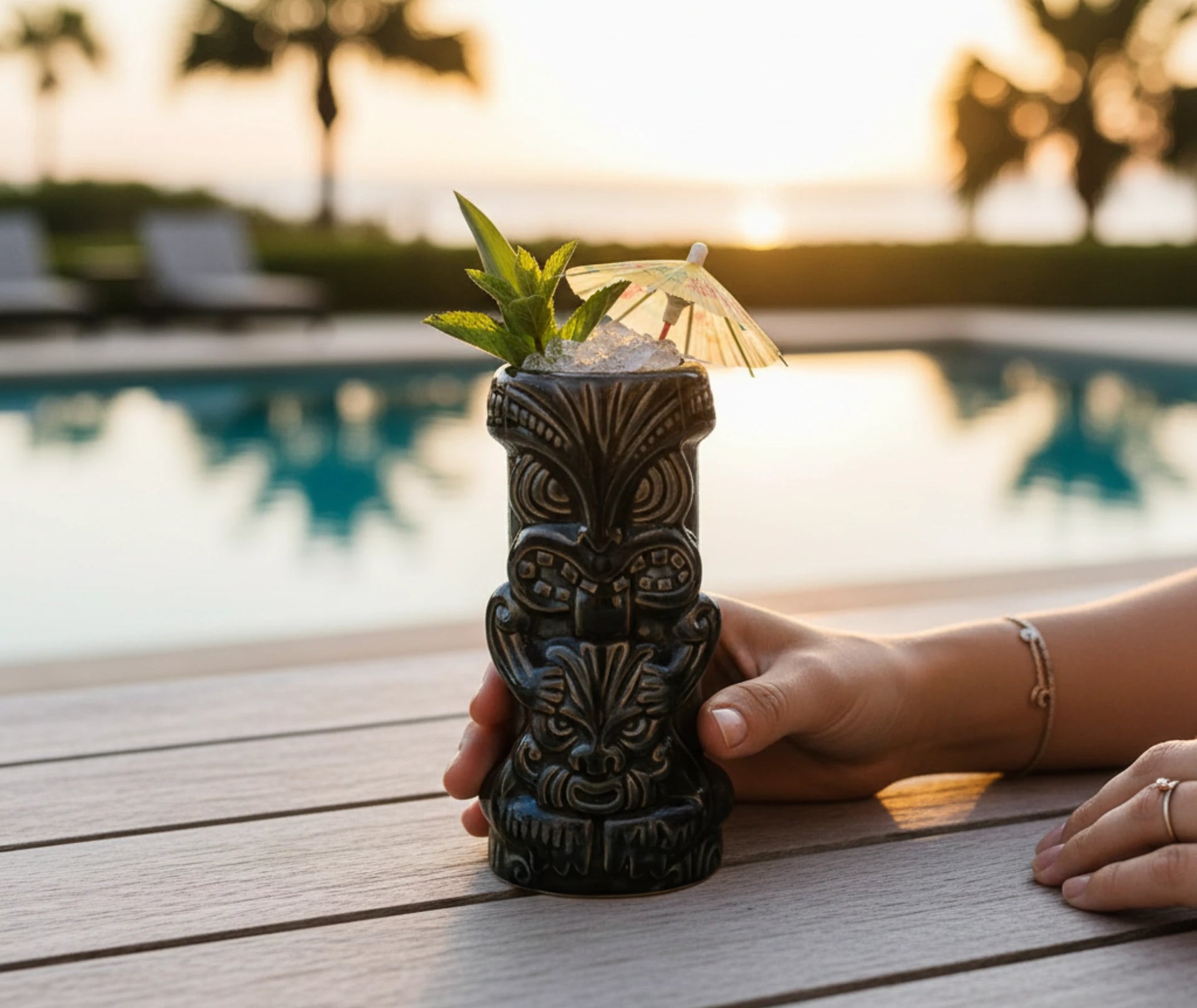 Verre cocktail Tiki Dieu Noir - design sombre