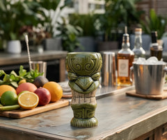 Verre à Cocktail Tiki Rieur Vert