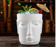 Verre cocktail Tiki blanc - accessoire bar tropical