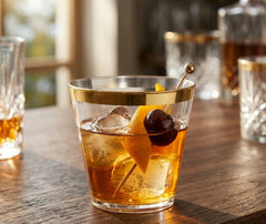 6 Verres à Cocktail Plastique Dorés