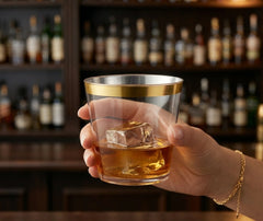 6 Verres à Cocktail Plastique Dorés