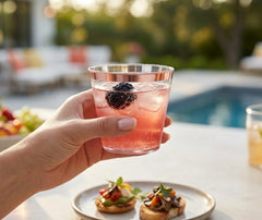 6 Verres à Cocktail Plastique Or Rose