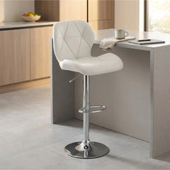 Chaise de Bar Blanche Pivotante en Métal