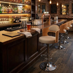 Chaise Haute de Bar Pivotante Réglable en Hauteur