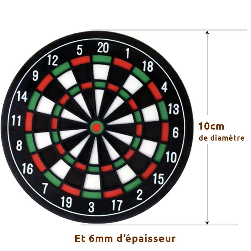 Schéma illustrant les dimensions du dessous de verre : 10 centimètres de diamètre et 6 millimètres d'épaisseur