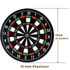 Schéma illustrant les dimensions du dessous de verre : 10 centimètres de diamètre et 6 millimètres d'épaisseur