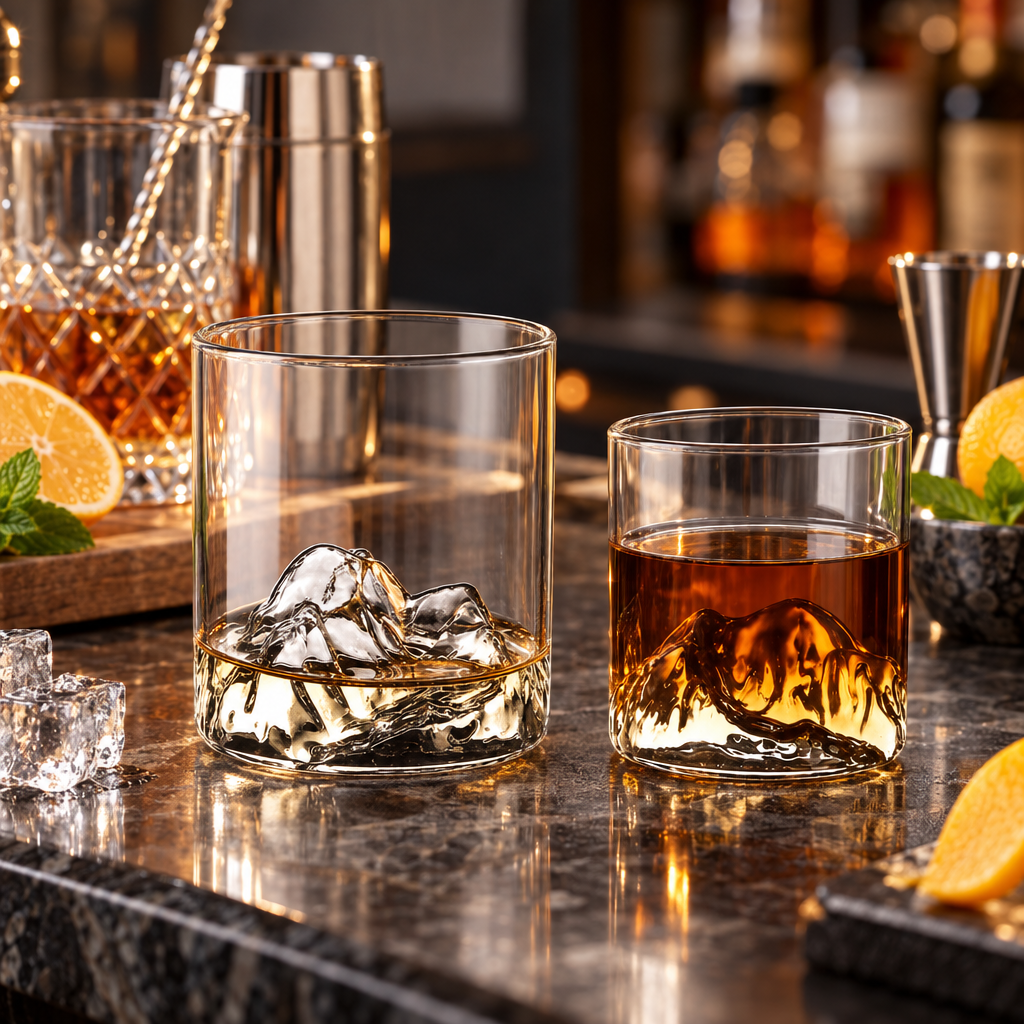Verre à Whisky Montagne - mise en scène bar