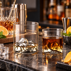 Verre à Whisky Montagne - mise en scène bar