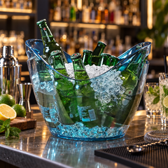 Seau à glace transparent - mise en scène bar