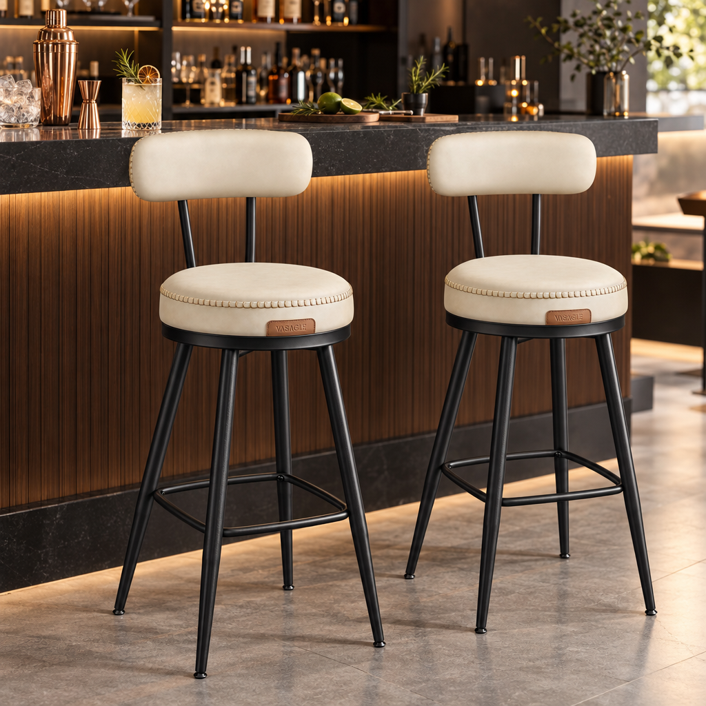 Lot de 2 Tabourets de Bar Design - mise en scène bar
