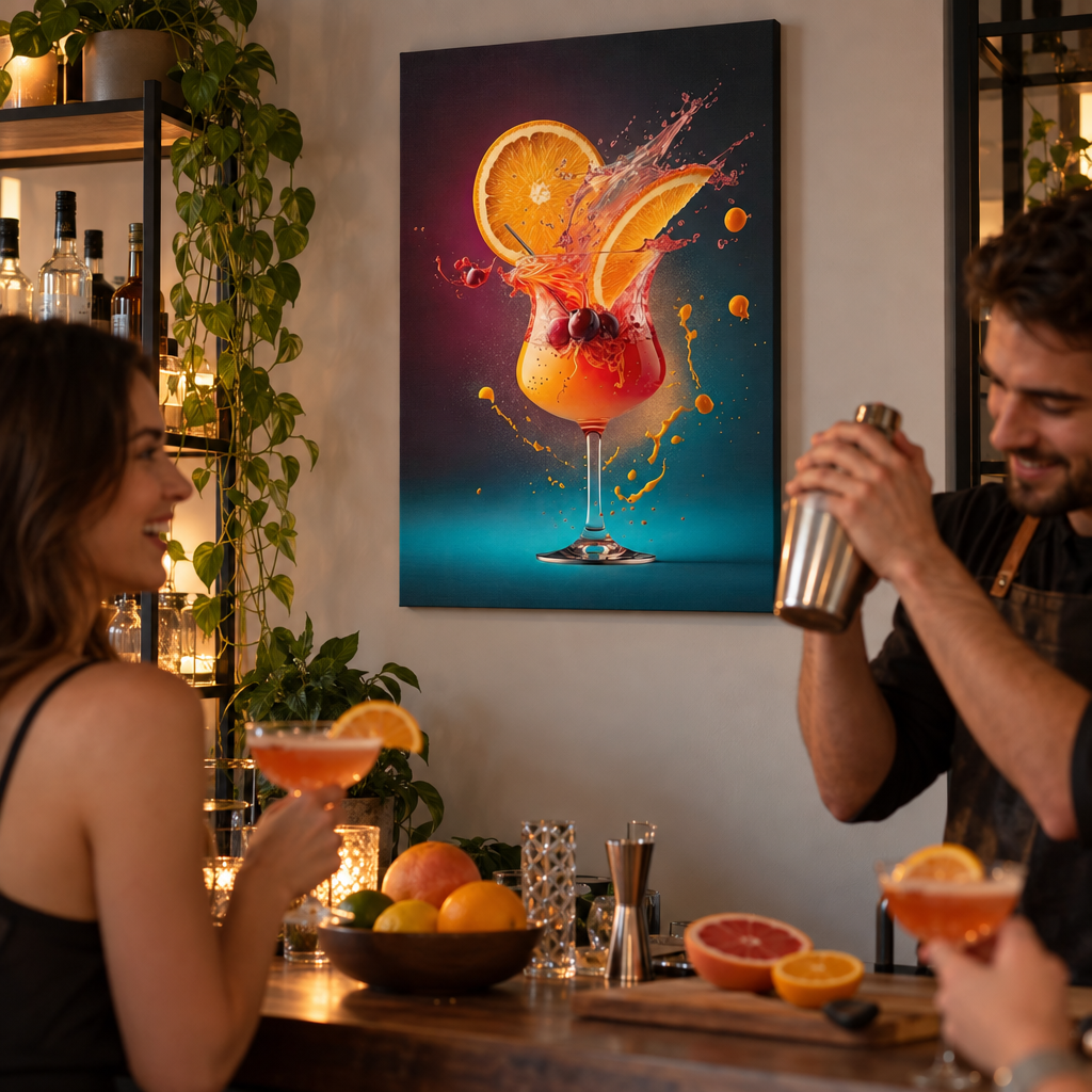 Tableau Cocktail aux Agrumes - en situation d'utilisation