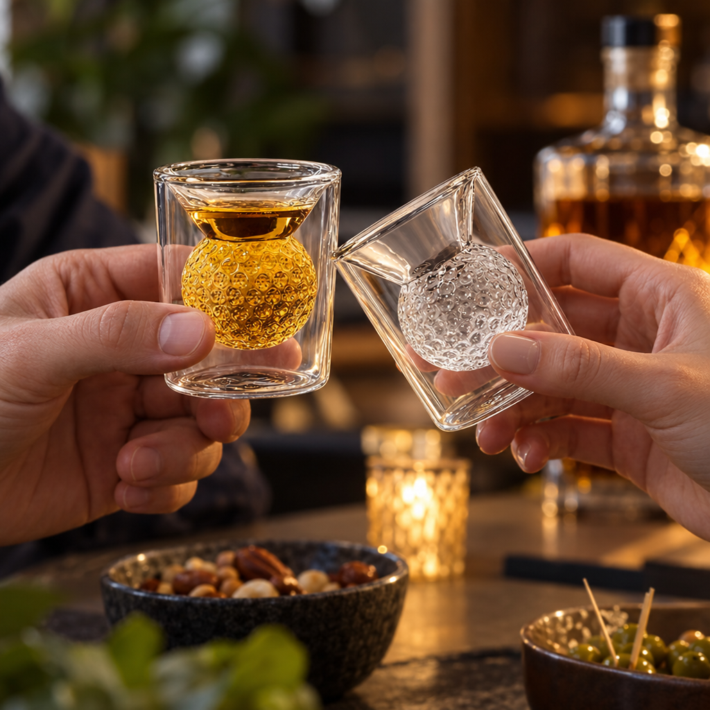 Verre à Whisky Balle de Golf - en situation d'utilisation