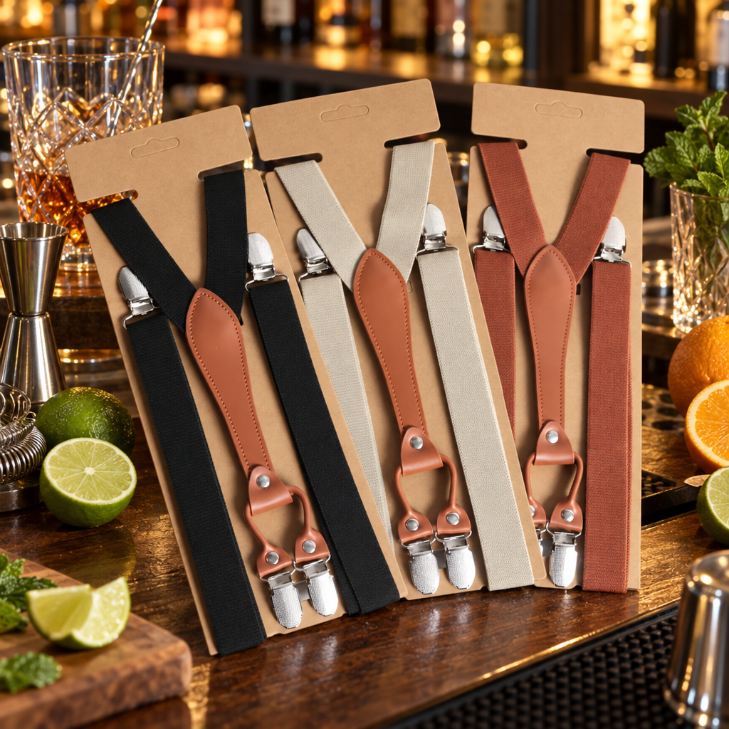 Bretelles Barman Homme Vintage - mise en scène bar