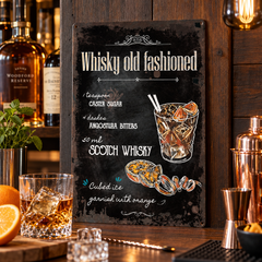 Plaque Déco Whisky - mise en scène bar