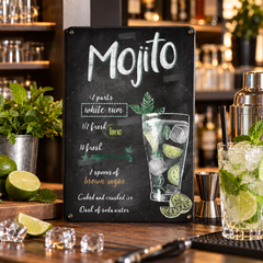 Plaque Déco Mojito - mise en scène bar