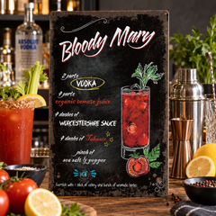 Plaque Déco Bloody Mary - mise en scène bar