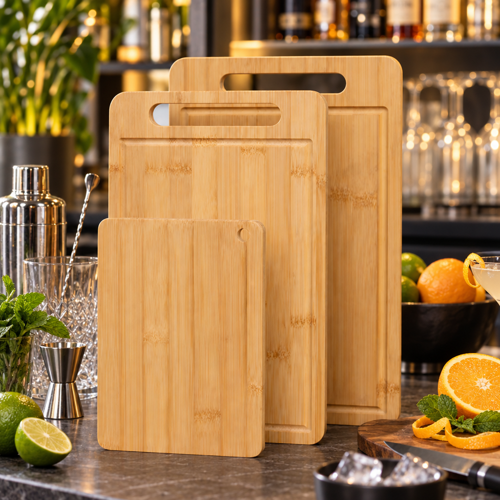 Planche à Découper en Bois - mise en scène bar